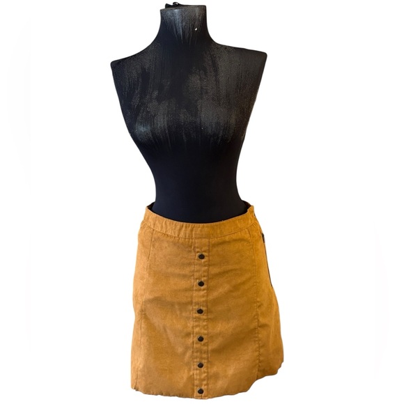 Tan Faux Suede Mini Skirt - Picture 2 of 9